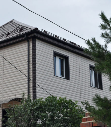 Сакура в обрамлении из тёмного камня.