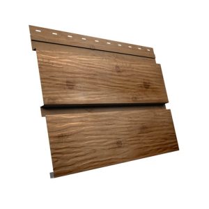 GRAND LINE </br>Металлический сайдинг "Квадро Брус 3D" 0,45 мм </br>покрытие Print Premium </br>(светлое дерево) - Pine Wood Fresh